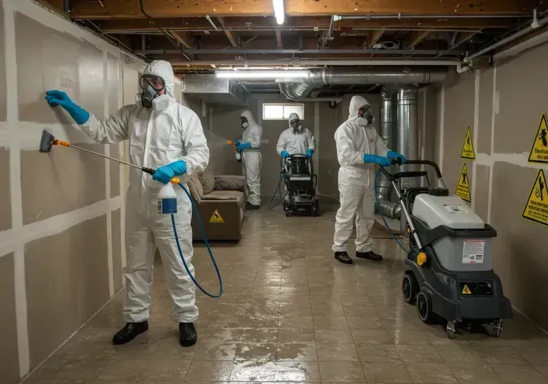 Basement Moisture Removal and Structural Drying process in Red Lake Falls, MN